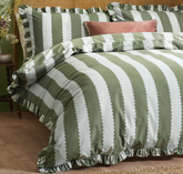 Bridie Striped Doona Cover Green