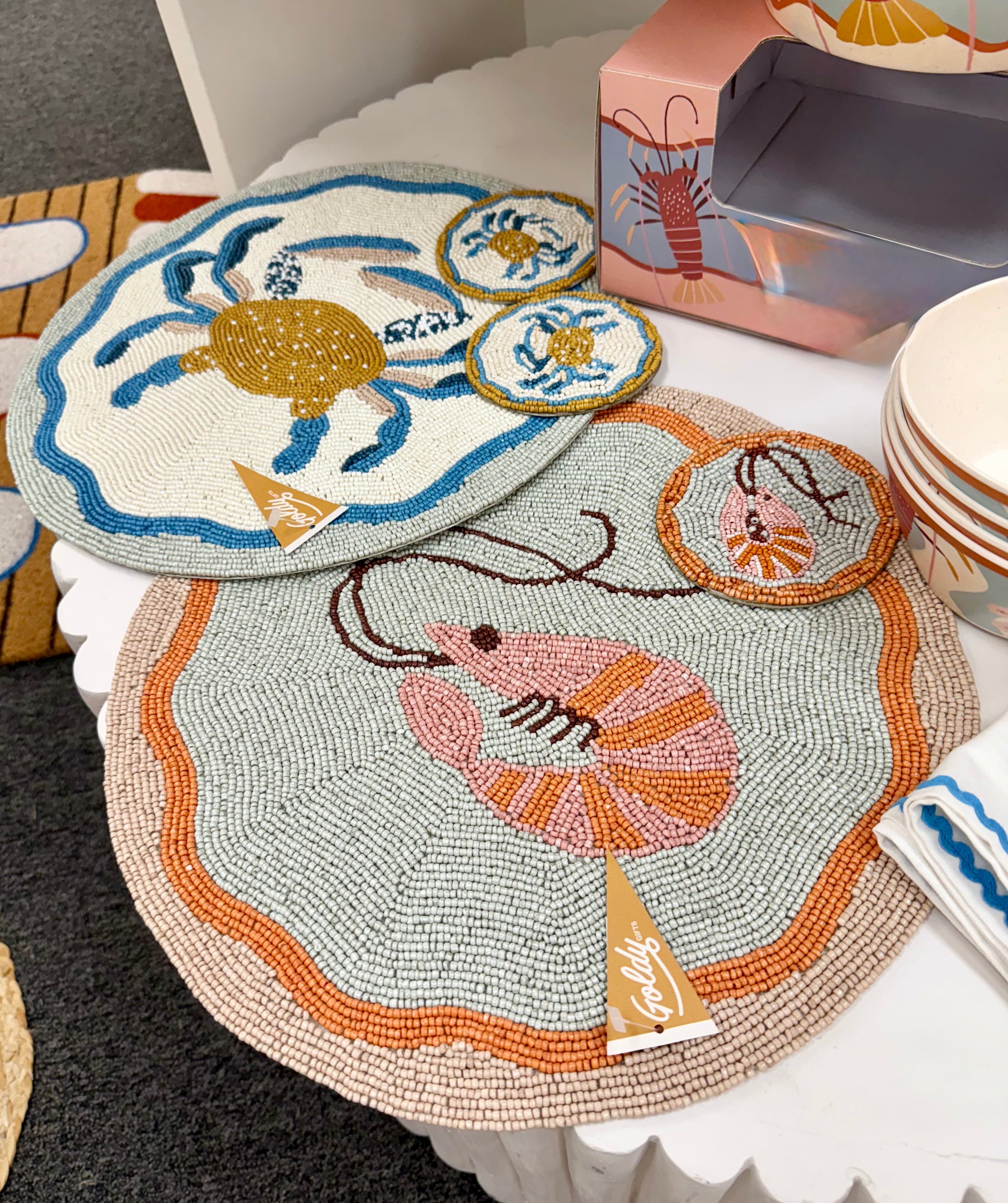Beaded Placemat Crab