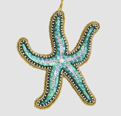 Glimmer Beaded Starfish Ornament