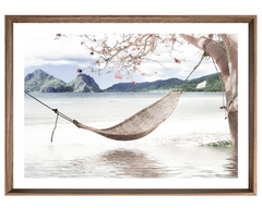 Beach Hammock  Framed Glass Print