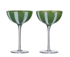 Aperitivio S/2 Coupe Glass Green/Ivory