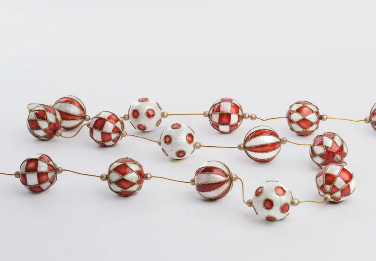 Checker Capiz Garland Red