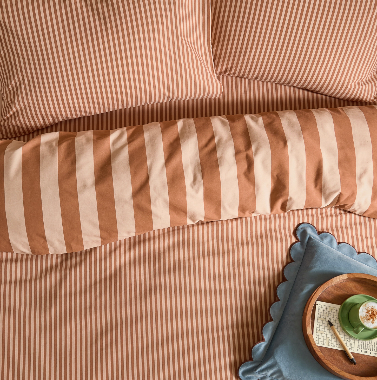 Caramel Spice Stripe Doona Cover Set