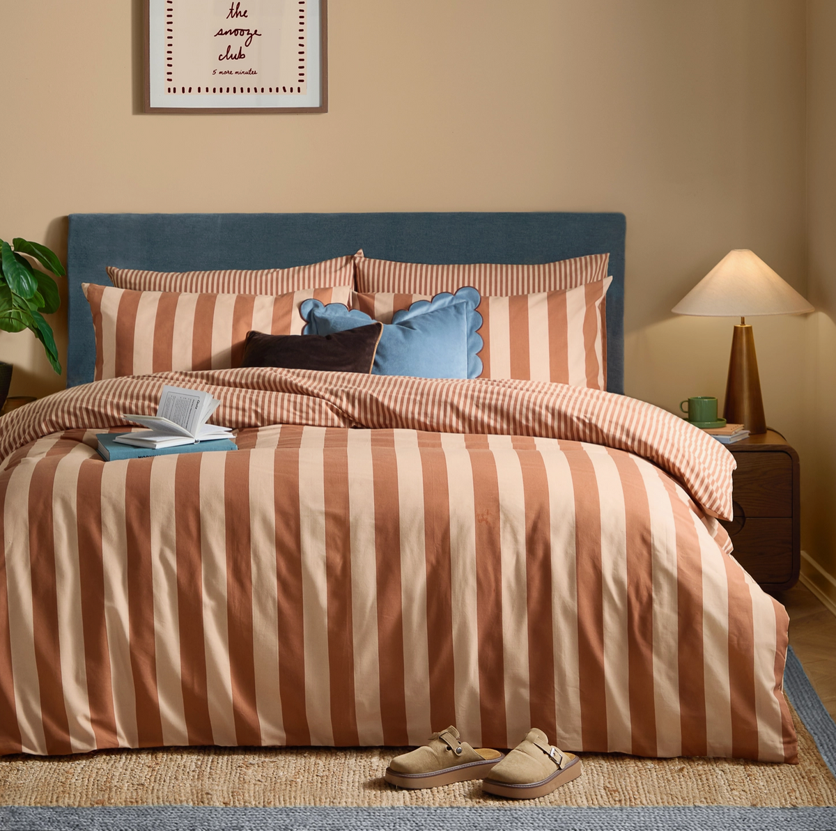 Caramel Spice Stripe Doona Cover Set